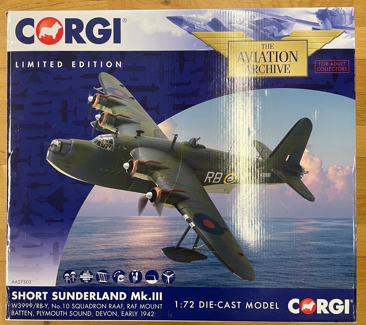 Corgi Toys Kit di modellismo & Modellini statici: Corgi AA27503 Short Sunderland Mk.III – Nuovo e nell'imballaggio originale da Sursee venduto da Toni-SpielSursee 1