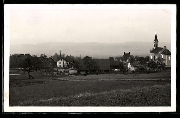 Cartoline postali: AK Bellikon, Teilansicht mit Kirche – Usato da Berlin venduto da bartko-reher