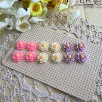 12 Appliques flatback résines fleurs Blumen Applikation