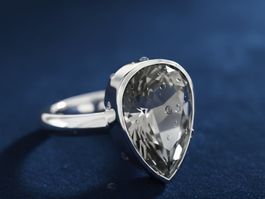 Silberring 925 mit Smoky-Zirkonia, dezent & kristallklar-Neu