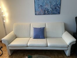 2 Dreisitzer Sofa Leder weiss 