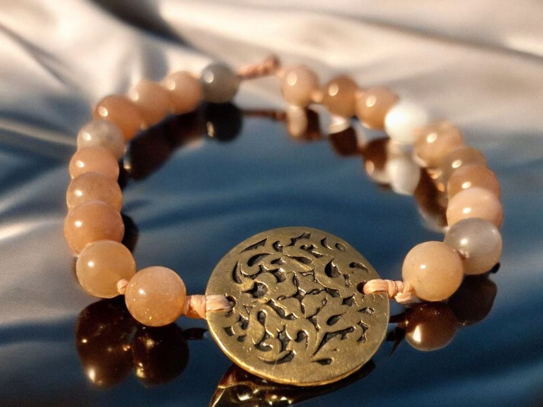 Armbänder & -reifen: Barockstyle Mondstein & Bronze, verstellbar – Neu und originalverpackt aus Aarau von Schmuckhoehle_MD 3
