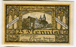 Notgeld "25 Pfennig. Jüterbog 1920"