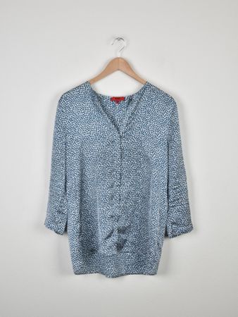 Hugo Boss Bluse, Gr.38, blau/weiss