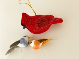 3er Set: Deko-Vögel für Weihnachten, Winterdeko