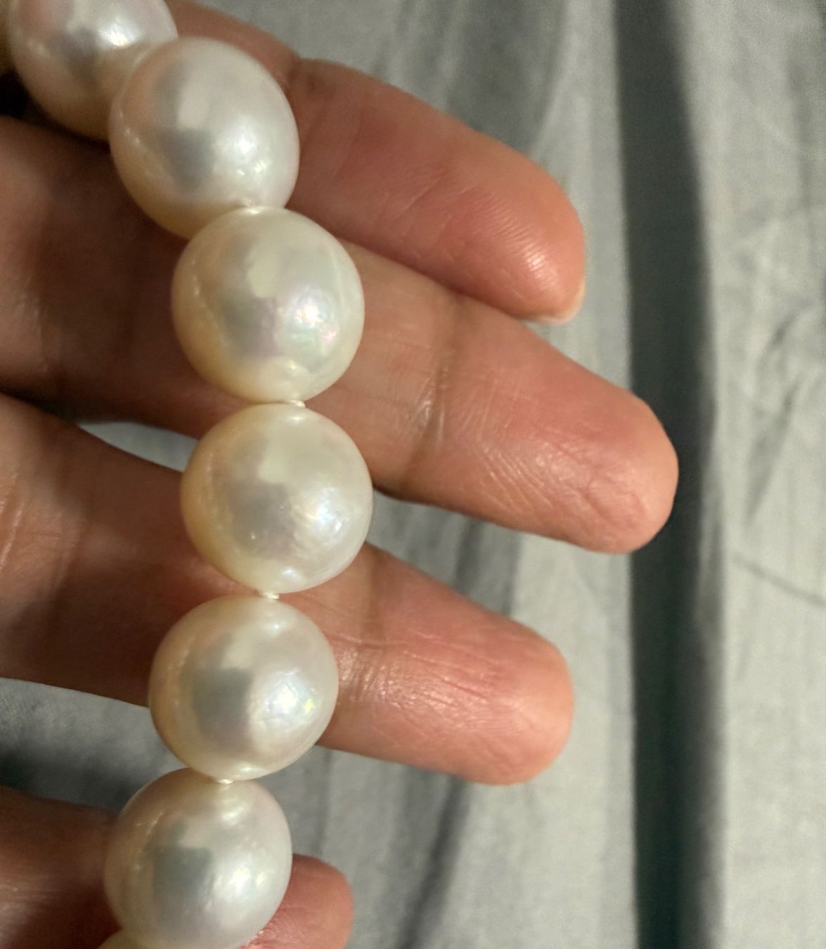 Perle (finte): Kette mit Südsee Perlen Australisches – Usato da Oberhof venduto da RealStone 7