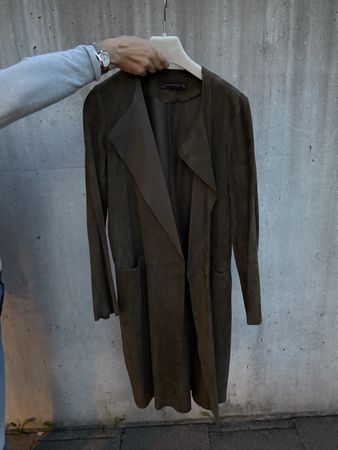 Ledermantel Olivegrün Zara