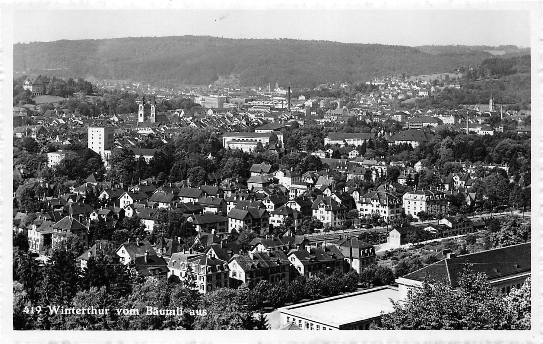 Ansichtskarten: Winterthur, vom Bäumli aus – Gebraucht aus Ottikon b.Kemptth. von Neptun1974