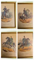 4 Bilder Schweizer Armee Uniformen gerahmt antik Zustand