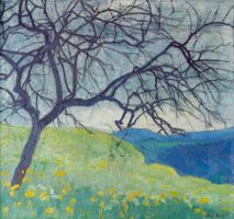 Oscar Ernst, Baum auf Frühlingswiese