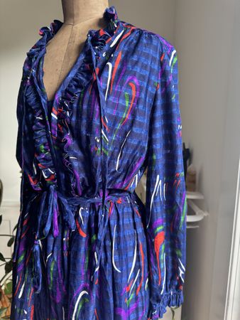 Hübsches Vintage Kleid Blau 70s