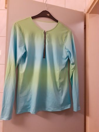 Damen Langarmshirt Grösse M Farbverlauf Reissverschluss