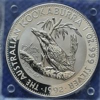 1992 The Australian Kookaburra 1 oz 999 Silver