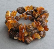 ♥ ARMBAND / Baltischer Bernstein / Memory Draht ♥