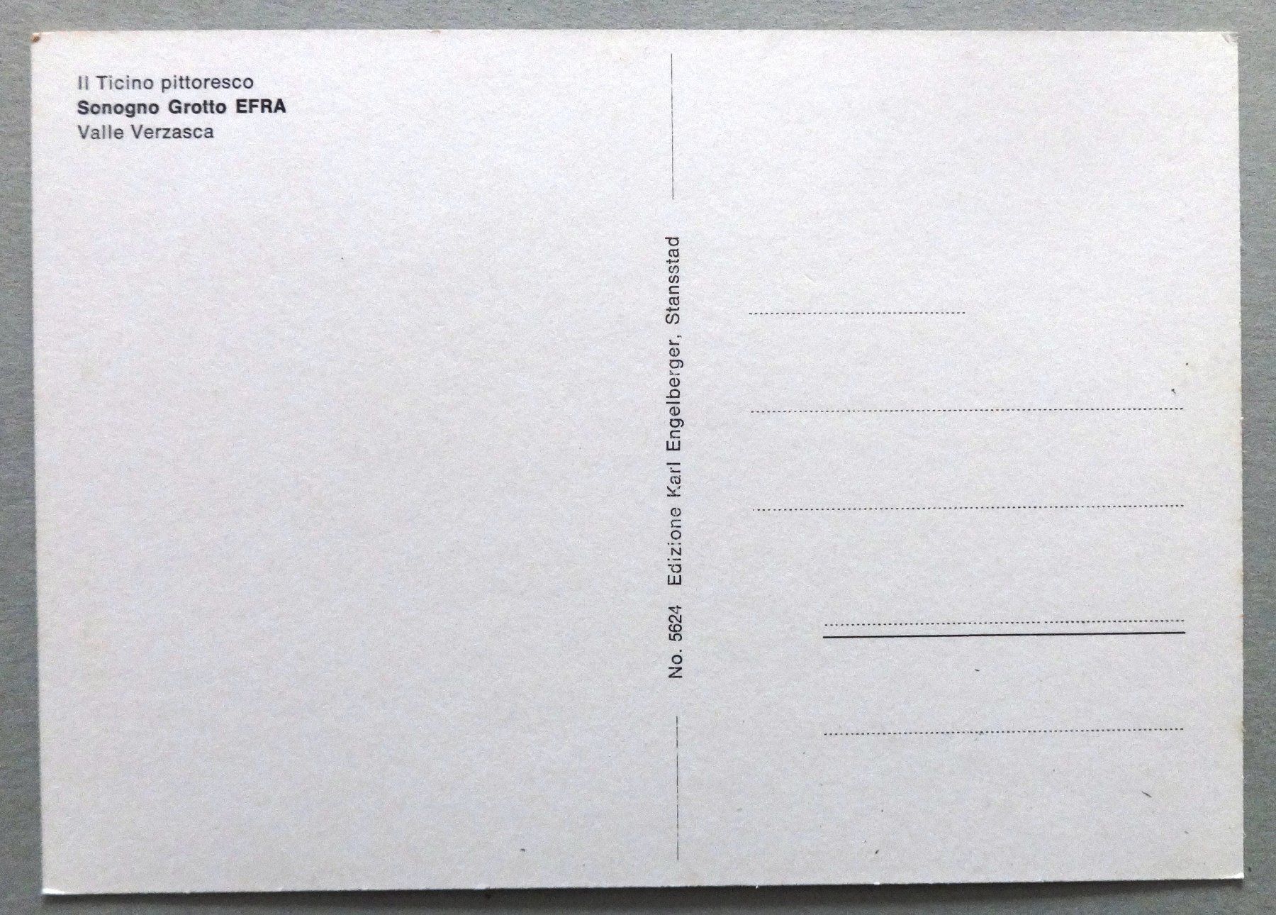 Cartoline postali: Sognono, Grotto Efra, Valle Verzasca – Usato da Fétigny venduto da Billy2miny 1