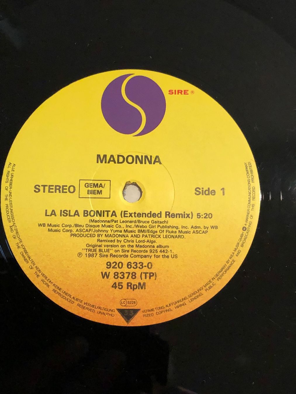 Schallplatten: Madonna.  12“Maxi. La Isla Bonita – Gebraucht aus Faulensee von  2