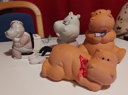 4 lustige Nilpferd-Spardosen,originell und speziell