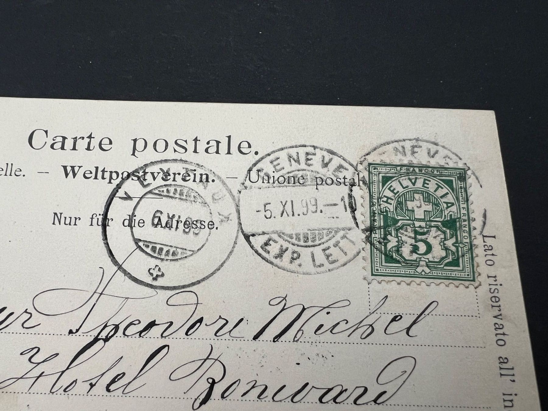 Ansichtskarten: AK  1899 Genf     (G2725) – Gebraucht aus Hinwil von Sidi4 1