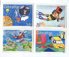 Briefmarken "Kinderzeichnungen". Gibraltar.