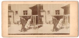 Stereo-Fotografie Mann dressiert seinen 