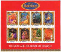 Block "Walt Disney. Hercules". Grenada.