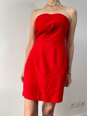 Rotes, elegantes Bandeau-Kleid von About Us, Gr. XS