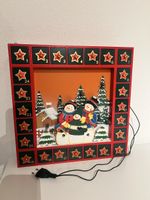 Adventskalender Holz beleuchtet Schneemann, guter Zustand
