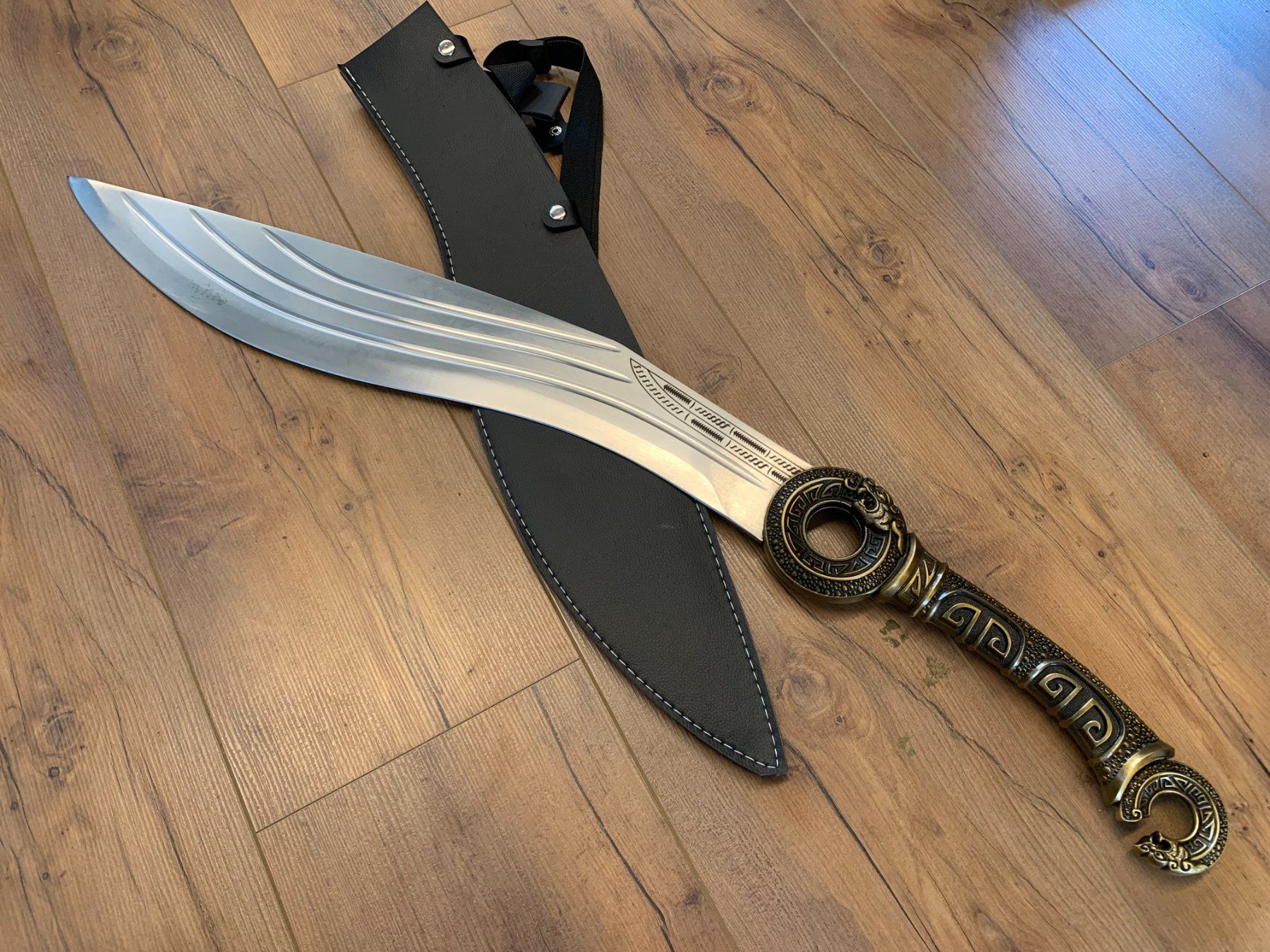 Posate: XXL massive Kukri Machete Messing-Griff & Ring-Knauf 85cm – Nuovo e nell'imballaggio originale da Bergdietikon venduto da shopAgent 1