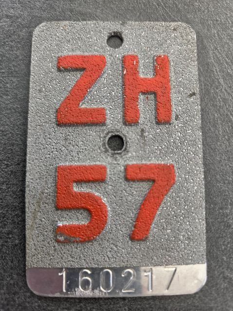 Sachs Insegne: Velonummer ZH 57 plaque Velo – Usato da Schenkon venduto da Uhu007