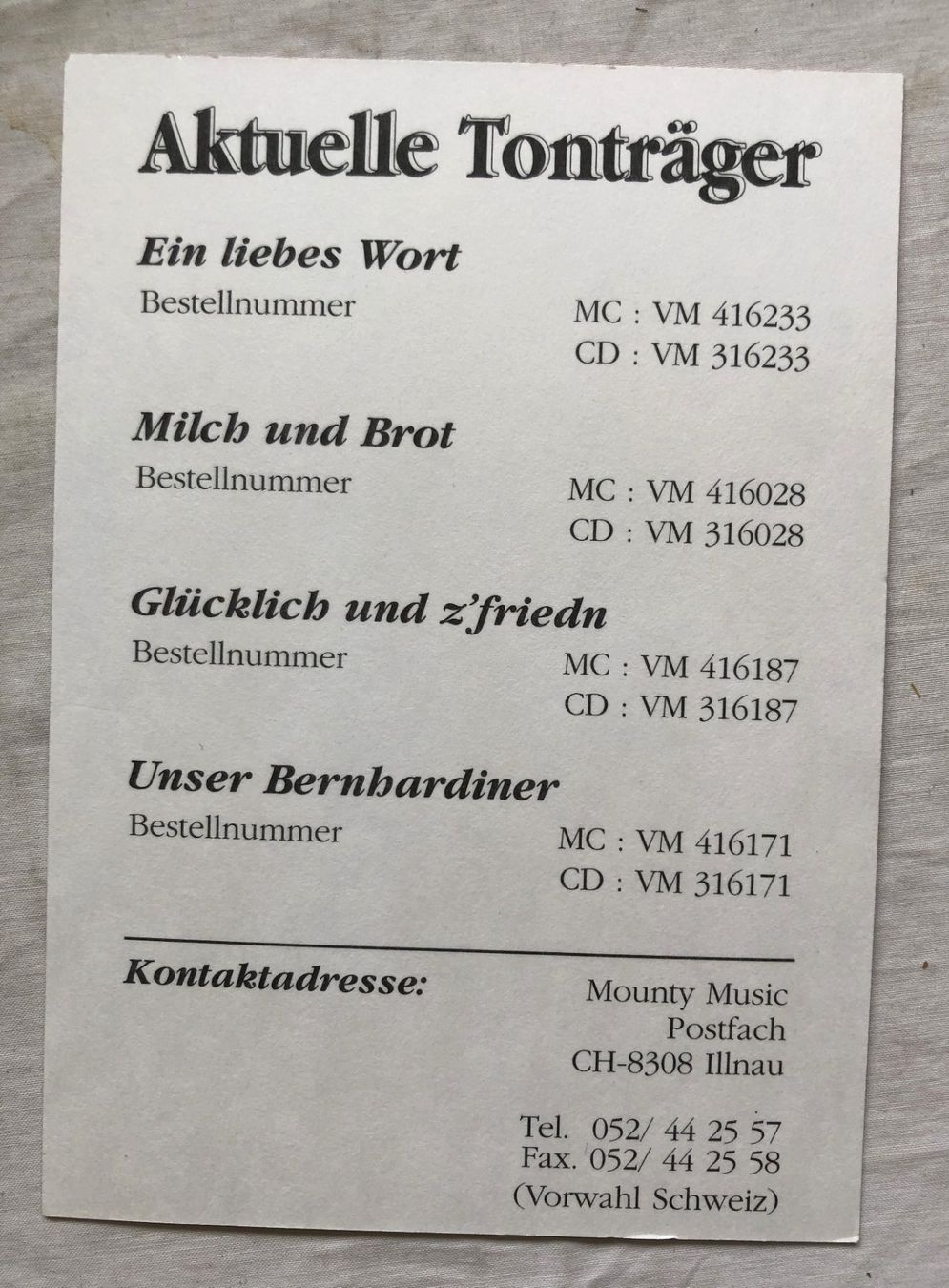 Autogramme: Originalautogramm - Vreni & Rudi – Gebraucht aus Schaffhausen von durruti 1