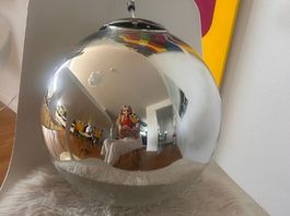 60er 70er Jahre Design Hängelampe Glas/Spiegelglas rund