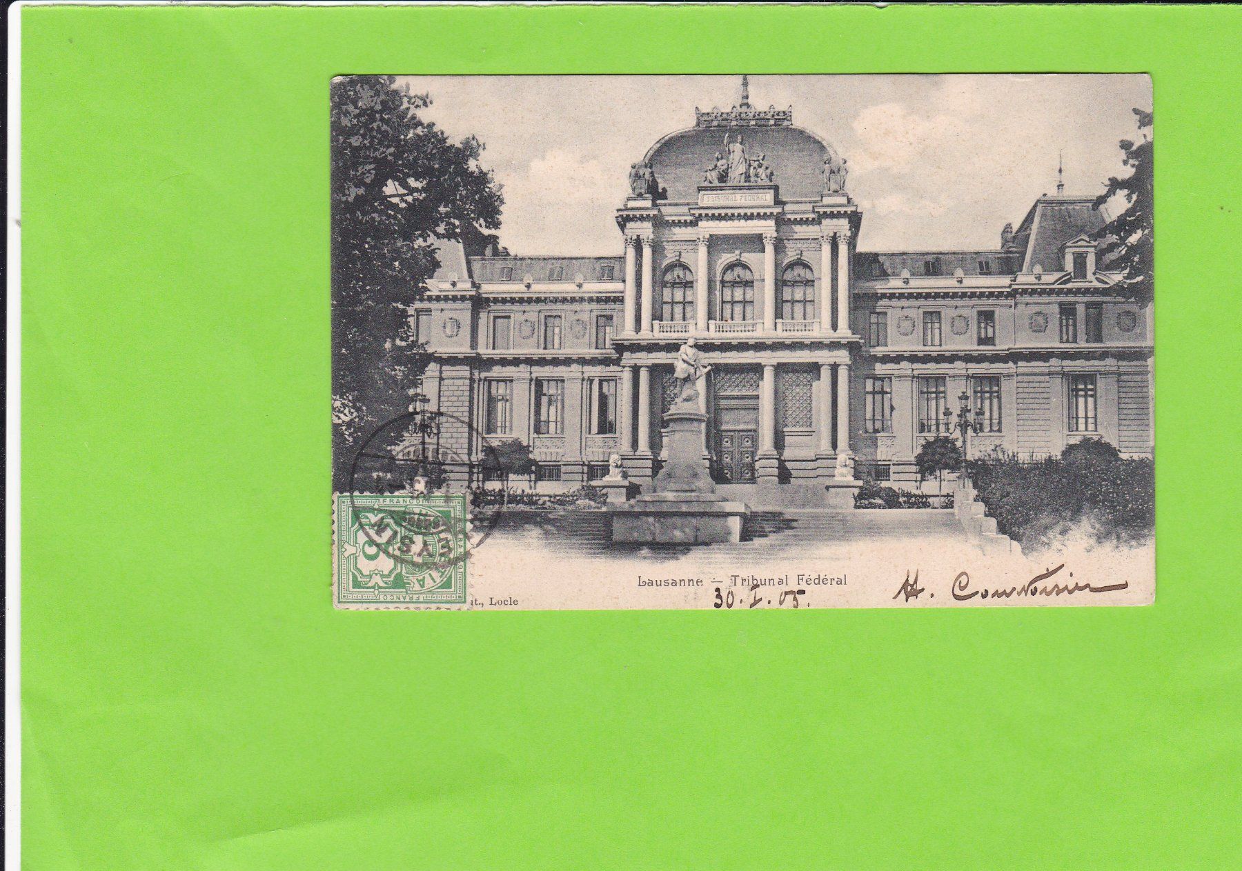 Cartoline postali: Lausanne-Tribunal Fédéral – Usato da St. Peterzell venduto da neckertal
