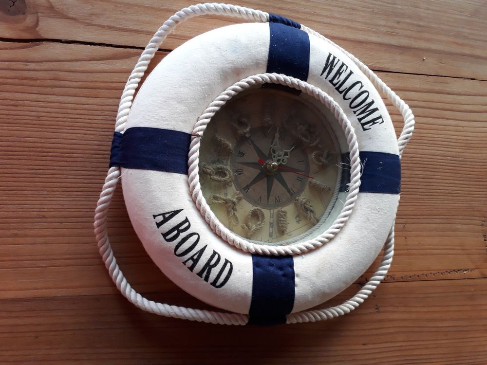 Wanduhr Rettungsring mit Seemannsknoten Deko maritim | Acheter sur Ricardo