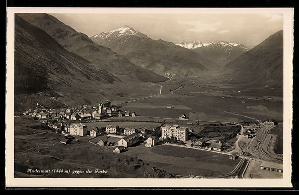 Ansichtskarten: Andermatt, Panoramablick auf Ort und Fur – Gebraucht aus Berlin von bartko-reher