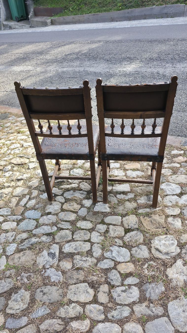 Sedie: Holzstühle mit Leder gepolstert – Usato da Birrwil venduto da maz_rb66 1