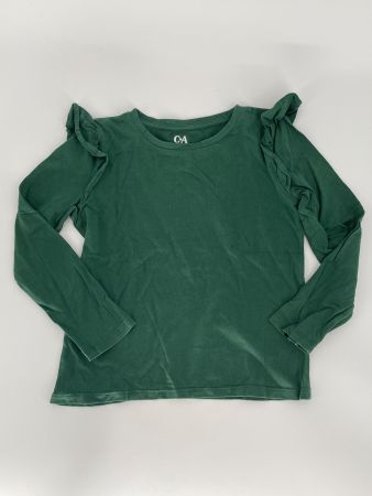 Langarm Shirt mit Rüschen Gr. 128 von C&A