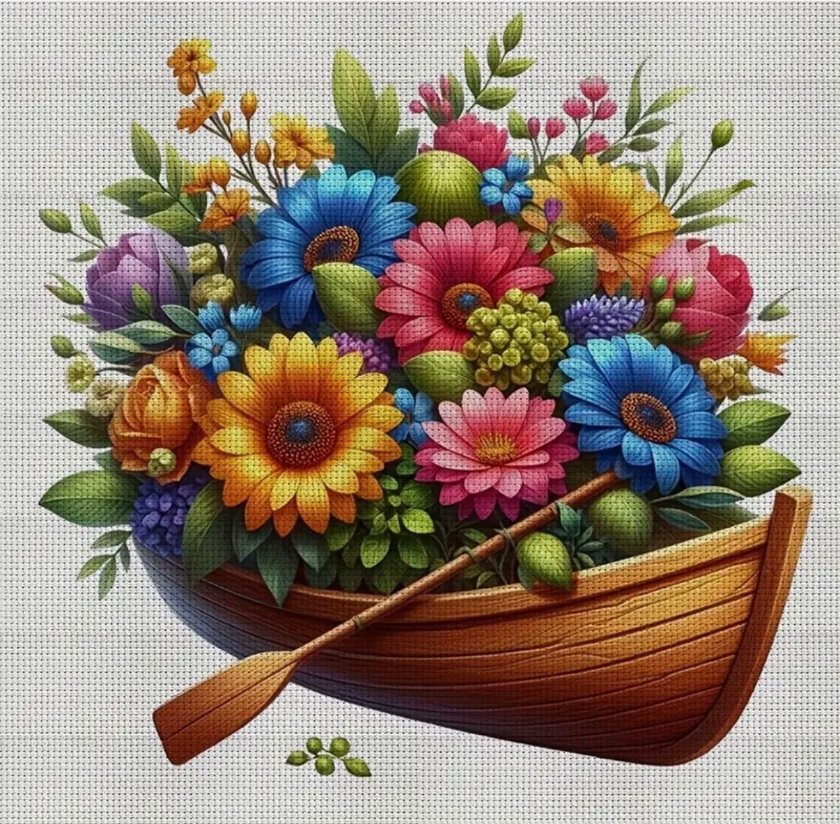 Bastelsets: Perlen-Stickerei-DIY-Blumenboot-Boot--kreativ-Bild-Perlen – Neu und originalverpackt aus Teufenthal AG von MeineSchatztruhe