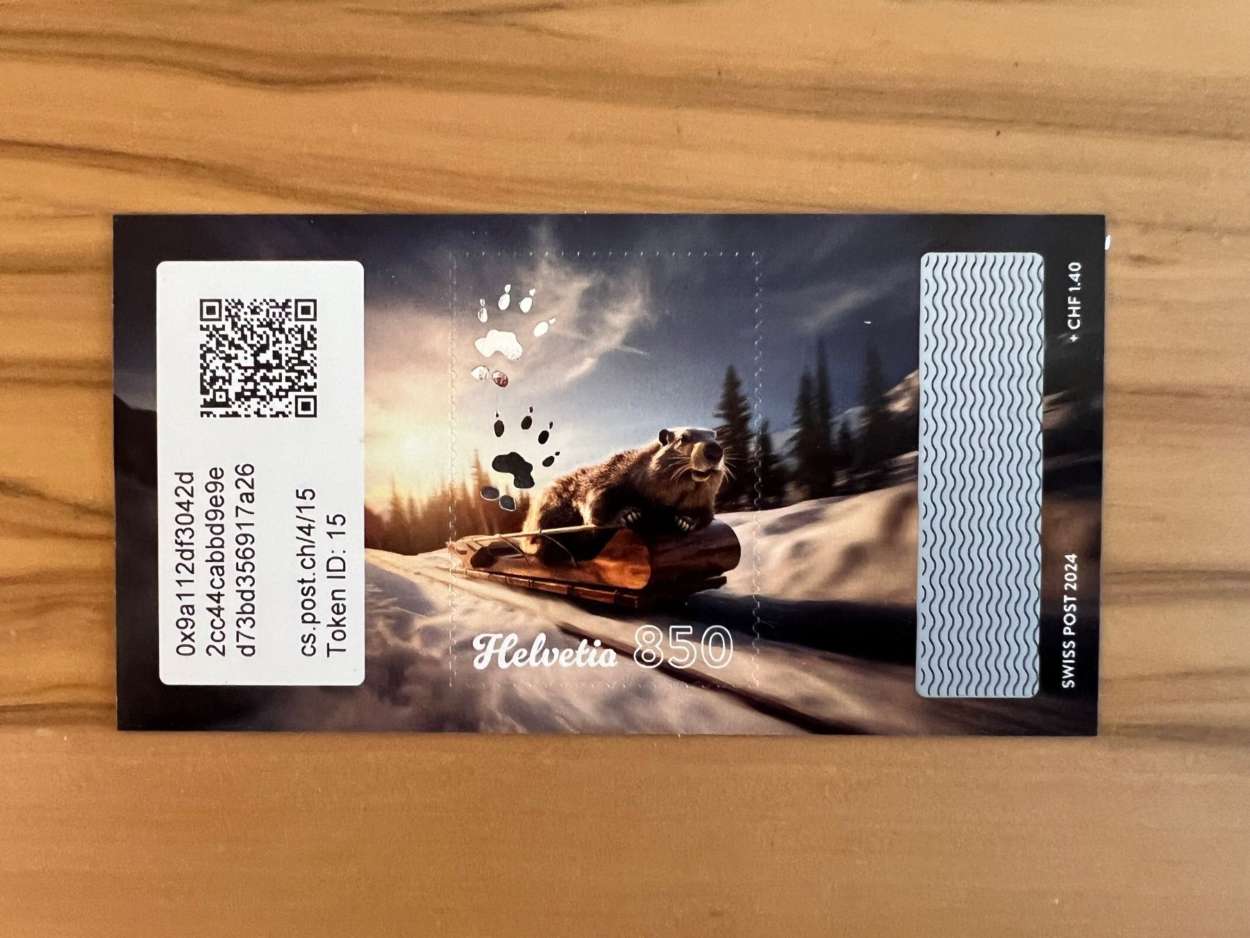 Tutti i francobolli: Swiss Crypto Stamps 4.0 Basic Edition Token ID 15 – Nuovo e nell'imballaggio originale da Uster venduto da Aladin79