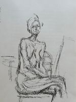 Alberto Giacometti, weiblicher Akt, Lithographie, 1961