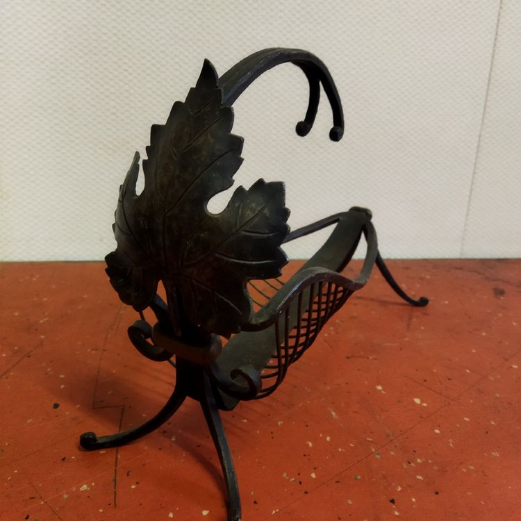 Ancien Porte-bouteille En Fer Forgé - Style Art Déco 1930 - Parfait Pour Une Cave Ou Déco Vintage - Clos Vougeot