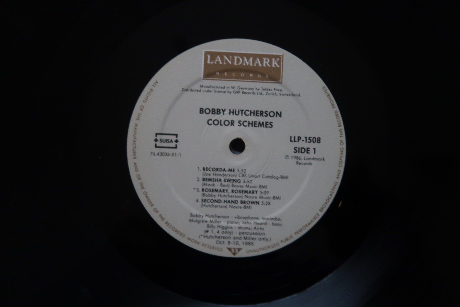 Dischi in vinile: BOBBY HUTCHERSON - COLOR SCHEMES - VINYL LP – Usato da Basel venduto da Patiscat 2