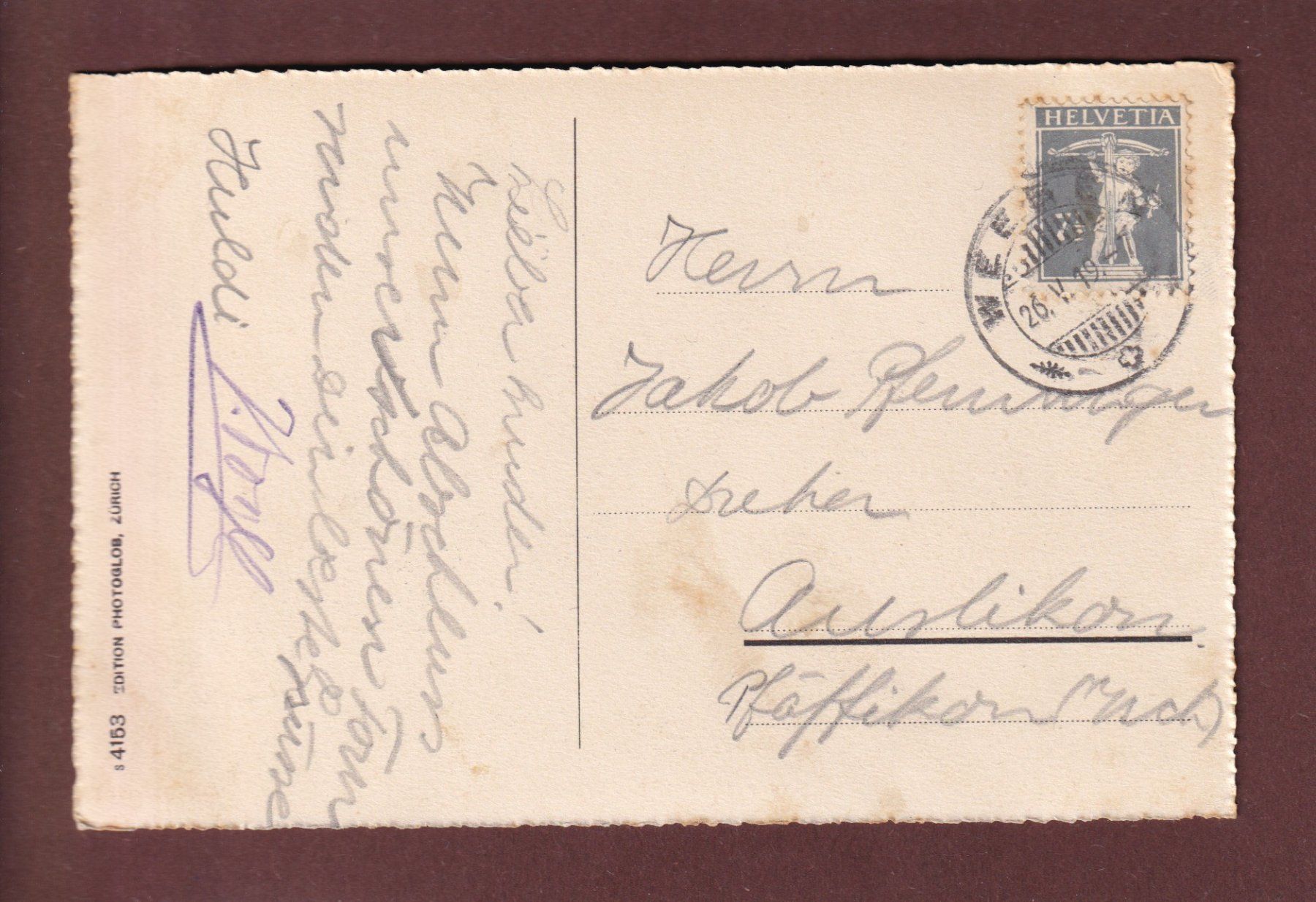Cartoline postali: SPEER bei Weesen - 1919 – Usato da Pully venduto da nicecards 1