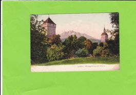 Luzern-Museggtürme mit Pilatus