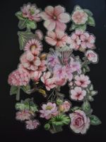 Lot d'autocollants fleurs roses divers motifs neuf