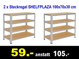 🔴  2 x Steckregal SHELFPLAZA 100x70x30 cm /314B
