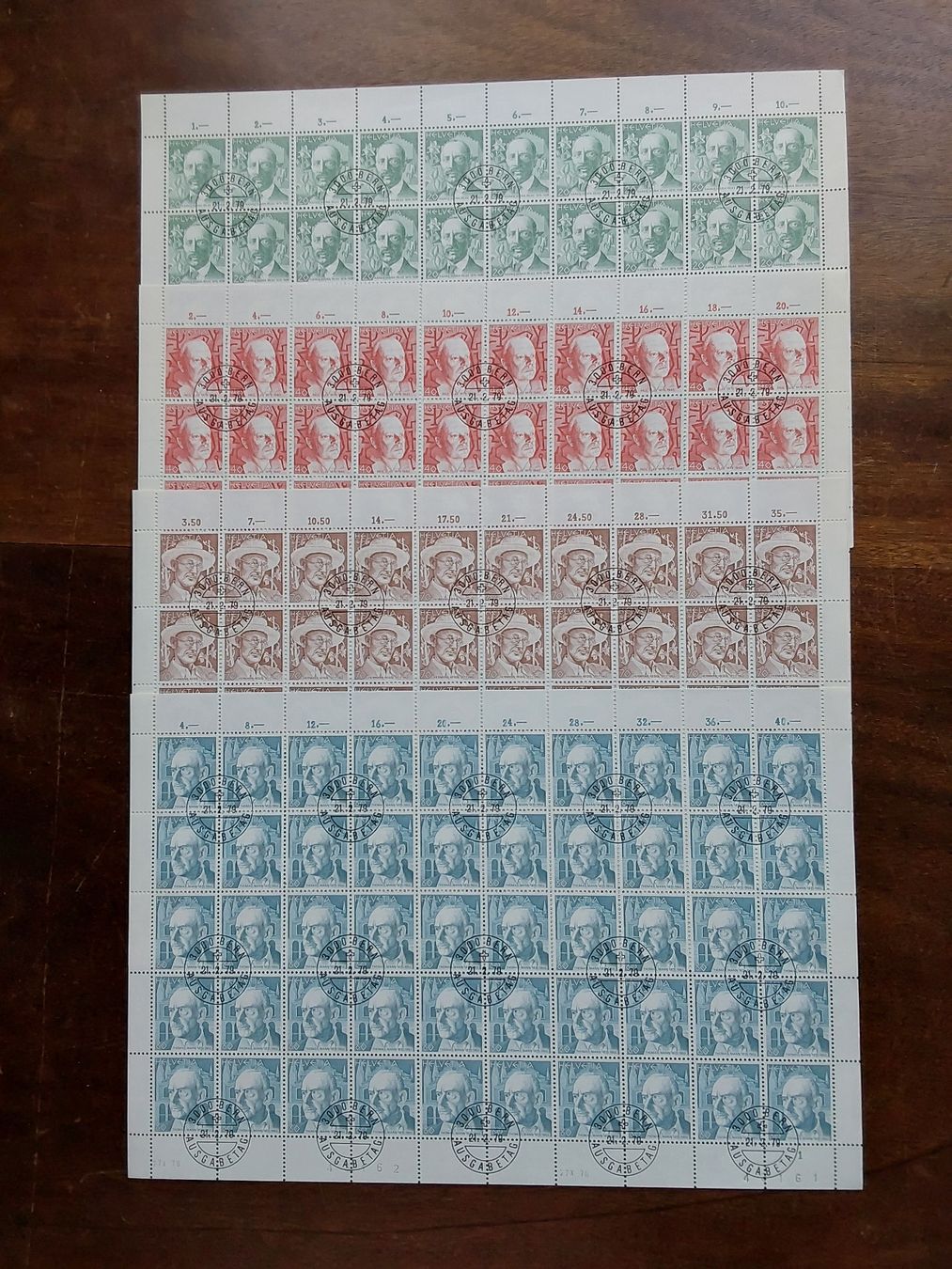 Tutti i francobolli: Erni Hans Briefmarkenbogen 1979  – Usato da Steinach venduto da Chilli1957
