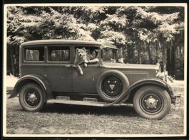 Fotografie Auto Adler, Junge schaut mit 
