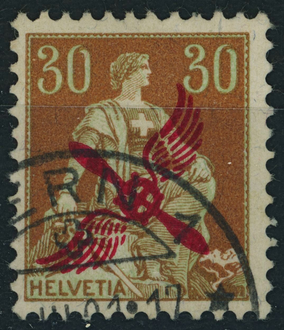 Tutti i francobolli: 1919 - Flugpost - gestempelt "die Nr. 1" – Usato da Schindellegi venduto da leecollect