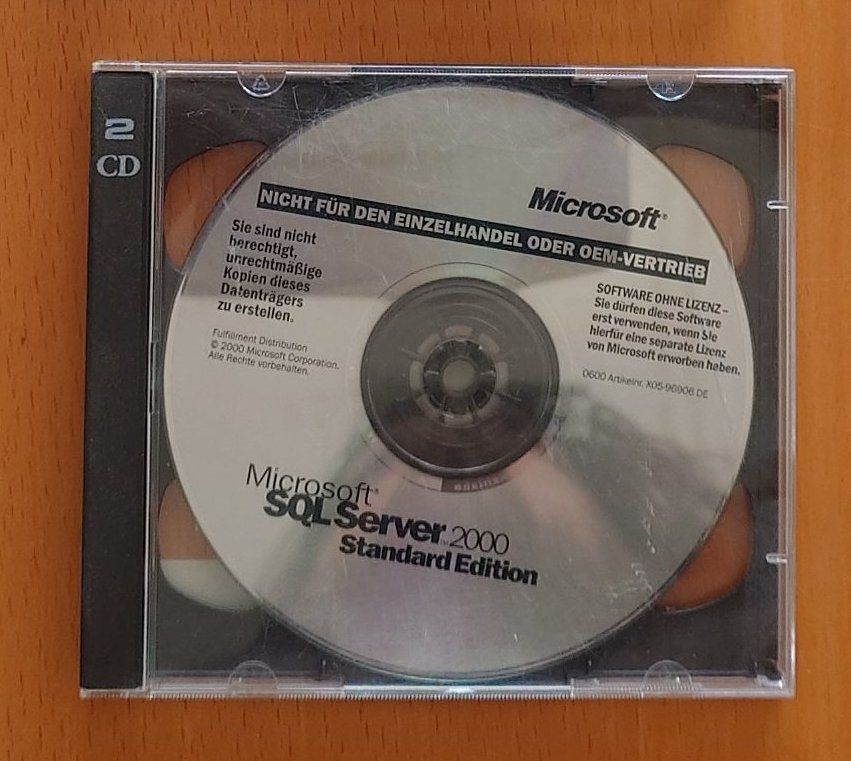 Microsoft Software: Original Microsoft SQL Server 2000 Standard Edition CD, Key – Gebraucht aus Ostermundigen von Chrisascht