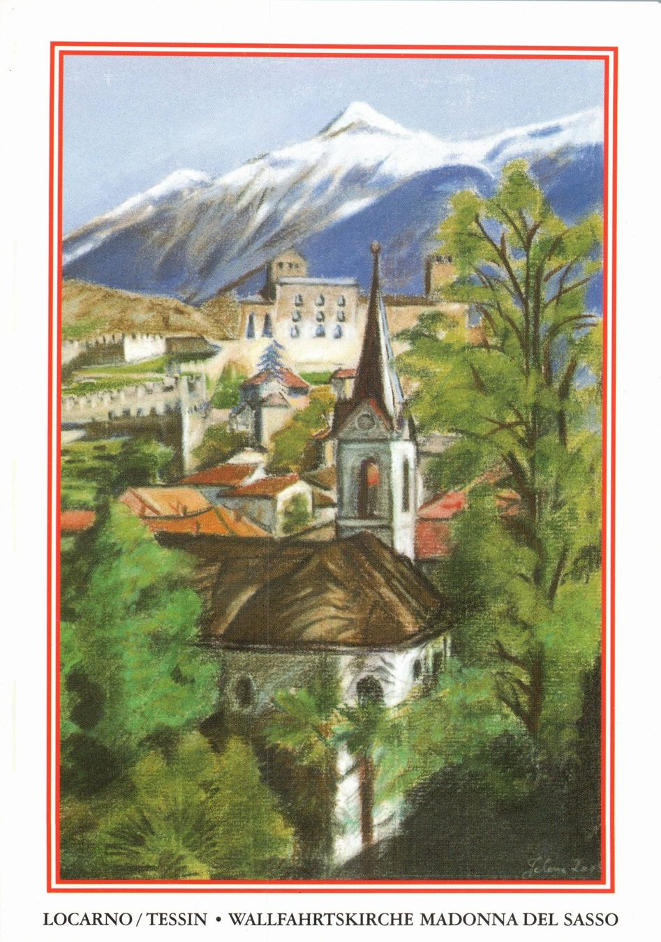 Ansichtskarten: Wallfahrtskirche Madonna del Sasso, alte Ansichtskarte – Neu (gemäss Beschreibung) aus Zürich von 1.Simon